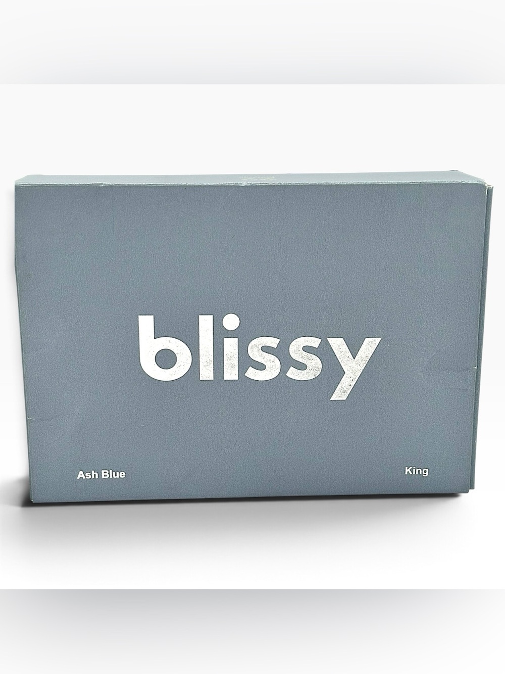 Blissy Silk Pillowcase King Size Ash Blue 100% Pure Mulberry Silk 22 Momme NIB